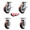 Service Caster 8 Inch Polyurethane Caster Set with Roller Bearing 2 Brakes and 2 Rigid SCC SCC-35S820-PPUR-SLB-2-R-2 - alternate 3